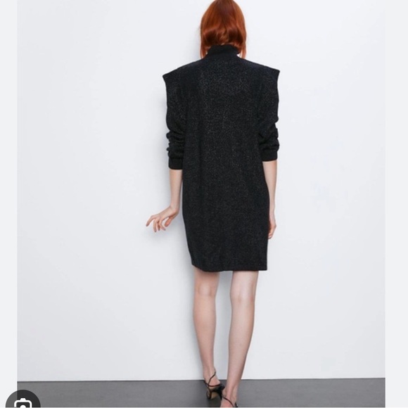NWT ZARA black metallic sweater dress - Picture 5 of 8